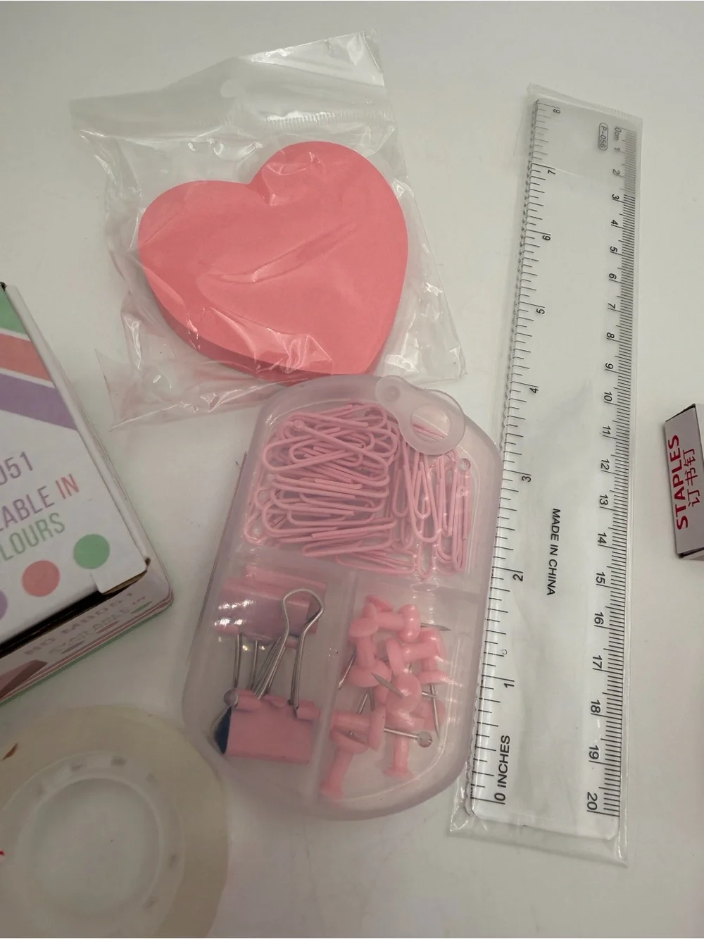 Pink Office Supply Kit - Assorted Pink Desk Accessories